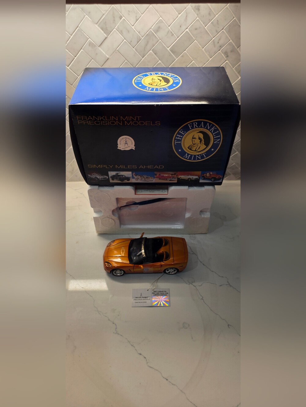 Franklin Mint 1:24 2007 Chevrolet Corvette Indy 500 Pace Car Convertible Diecast